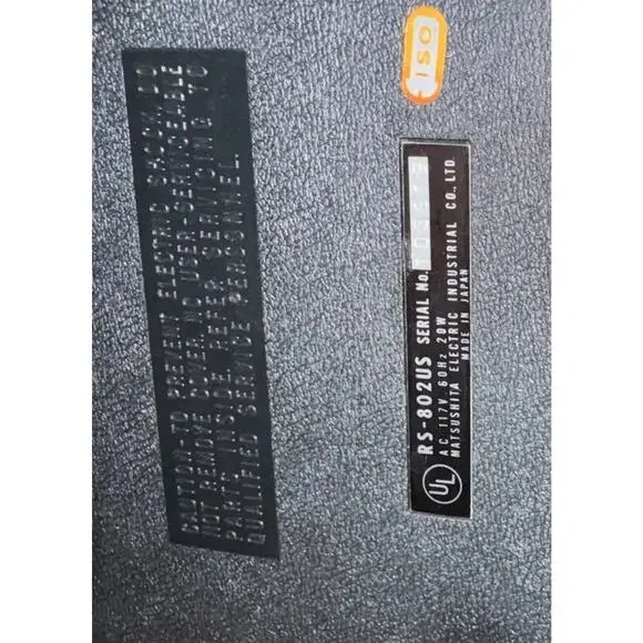 PANASONIC 8 TRACK PLAYER RS-802US Japan Untested But No Lights On Plugged In - Picture 7 of 9
